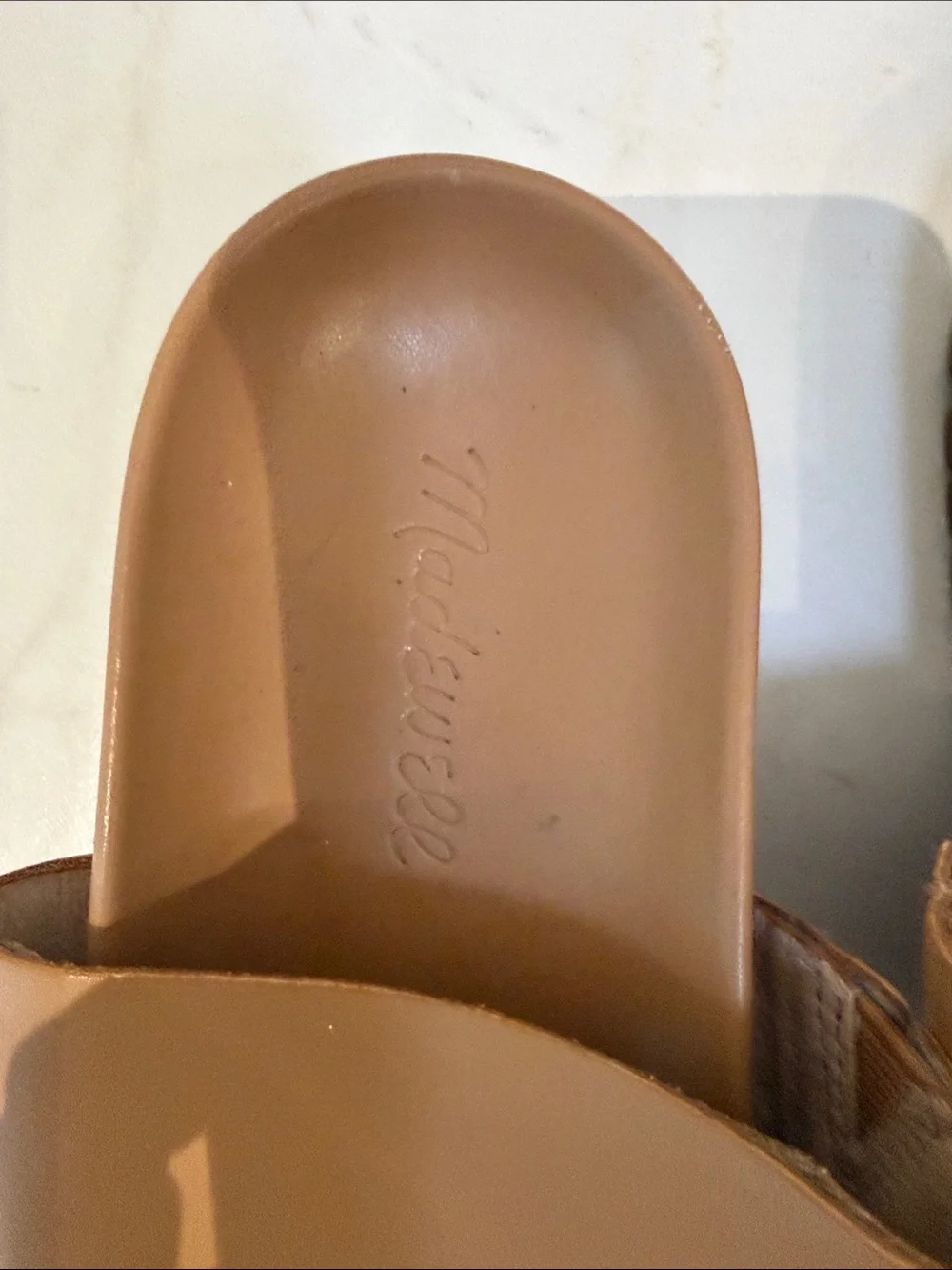 Madewell Tan Double-Strap Slide Sandals